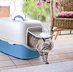 Stefanplast Cathy Kapalı Filtresiz Kedi Tuvaleti 56 x 40 x 40 Cm - Beyaz/Gri - 2