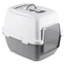 Stefanplast - Stefanplast Cathy Comfort Kapalı Kedi Tuvaleti 58 x 45 x 48 Cm - Gri