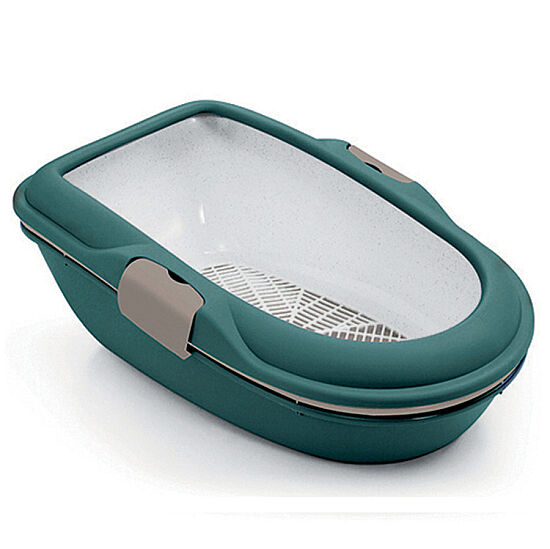 Stefanplast Furba Chic Elekli Açık Kedi Tuvalet Yeşil Bej 59 x 39 x 22 Cm - 1