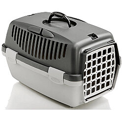 Stefanplast Gulliver 1 Küçük Irk Köpek ve Kedi Taşıma Kafesi (Gri) - Stefanplast