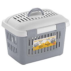 Stefanplast Midi Guliver Orta Boy Taşıma Gri/Beyaz 45x33x33 Cm - Stefanplast