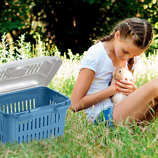 Stefanplast Midi Guliver Orta Boy Taşıma Gri/Beyaz 45x33x33 Cm - 3