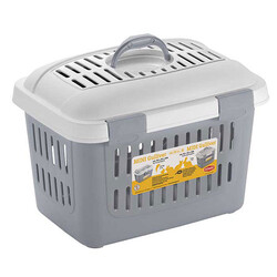 Stefanplast - Stefanplast Midi Guliver Orta Boy Taşıma Gri/Beyaz 45x33x33 Cm
