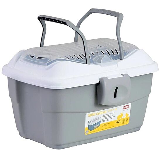 Stefanplast Mini Guliver Küçük Taşıma Gri/Beyaz 40x30x24 Cm - 3