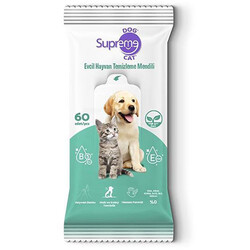 Supreme - Supreme Cat Dog Yeşil Çaylı Temizleme Mendili 60 lı Paket