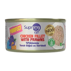 Supreme Cat Tiftiklenmiş Tavuklu ve Karidesli Kedi Konservesi 70 Gr - Supreme