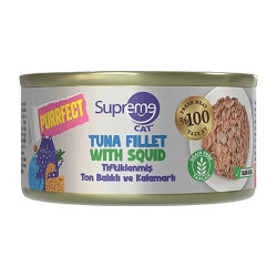 Supreme Cat Tiftiklenmiş Ton Balıklı ve Kalamarlı Kedi Konservesi 70 Gr - Supreme