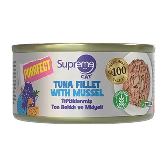 Supreme Cat Tiftiklenmiş Ton Balıklı ve Midyeli Kedi Konservesi 70 Gr - 1