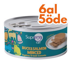 Supreme Ördek ve Somonlu Kıyılmış Kedi Yaş Maması 85 Gr - 6 Al 5 Öde - Supreme