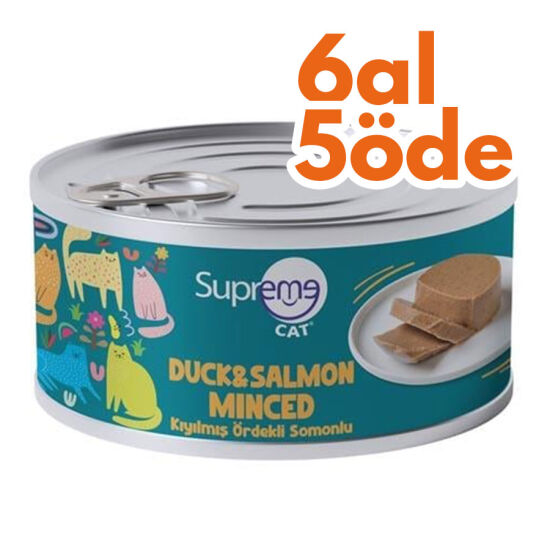 Supreme Ördek ve Somonlu Kıyılmış Kedi Yaş Maması 85 Gr - 6 Al 5 Öde - 1