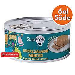 Supreme Ördek ve Somonlu Kıyılmış Kedi Yaş Maması 85 Gr - 6 Al 5 Öde - Supreme
