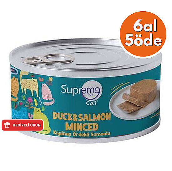 Supreme Ördek ve Somonlu Kıyılmış Kedi Yaş Maması 85 Gr - 6 Al 5 Öde - 1