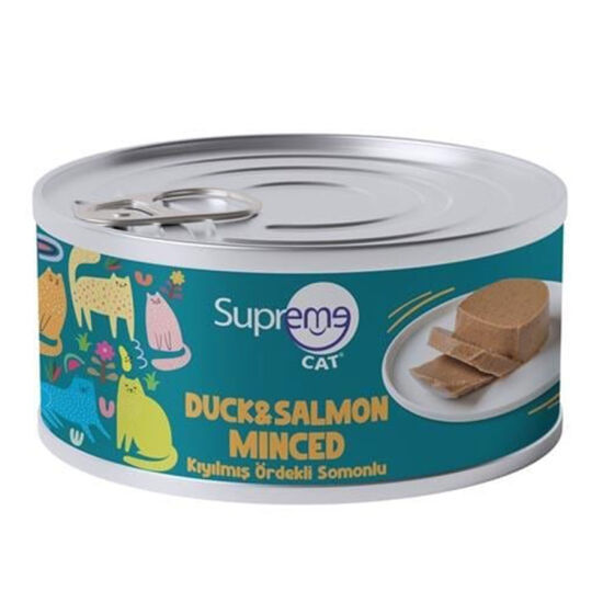 Supreme Ördek ve Somonlu Kıyılmış Kedi Yaş Maması 85 Gr - 1