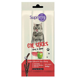 Supreme - Supreme Sığır Etli ve Elmalı Kedi Ödül Çubuk 3x5 Gr