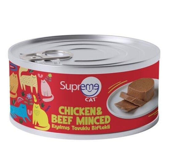 Supreme Tavuk Etli ve Biftekli Kıyılmış Kedi Yaş Maması 85 Gr - 1