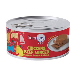 Supreme - Supreme Tavuk Etli ve Biftekli Kıyılmış Kedi Yaş Maması 85 Gr