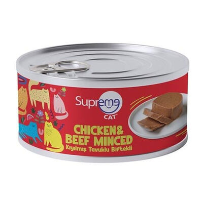 Supreme Tavuk Etli ve Biftekli Kıyılmış Kedi Yaş Maması 85 Gr