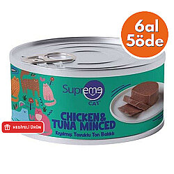 Supreme Tavuk Etli ve Ton Balıklı Kıyılmış Kedi Yaş Maması 85 Gr - 6 Al 5 Öde - Supreme