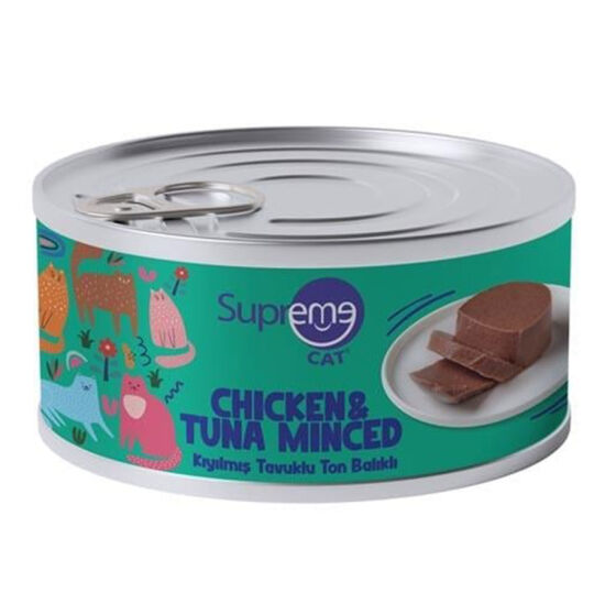 Supreme Tavuk Etli ve Ton Balıklı Kıyılmış Kedi Yaş Maması 85 Gr - 1