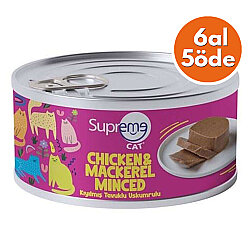 Supreme Tavuk Etli ve Uskumru Kıyılmış Kedi Yaş Maması 85 Gr - 6 Al 5 Öde - Supreme