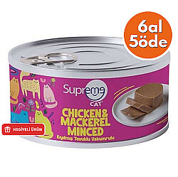Supreme Tavuk Etli ve Uskumru Kıyılmış Kedi Yaş Maması 85 Gr - 6 Al 5 Öde - Supreme