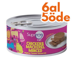 Supreme - Supreme Tavuk Etli ve Uskumru Kıyılmış Kedi Yaş Maması 85 Gr - 6 Al 5 Öde