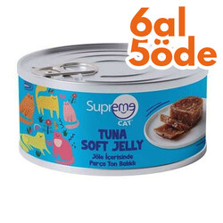 Supreme - Supreme Ton Balıklı Parça Etli Jöle Kedi Yaş Maması 85 Gr - 6 Al 5 Öde