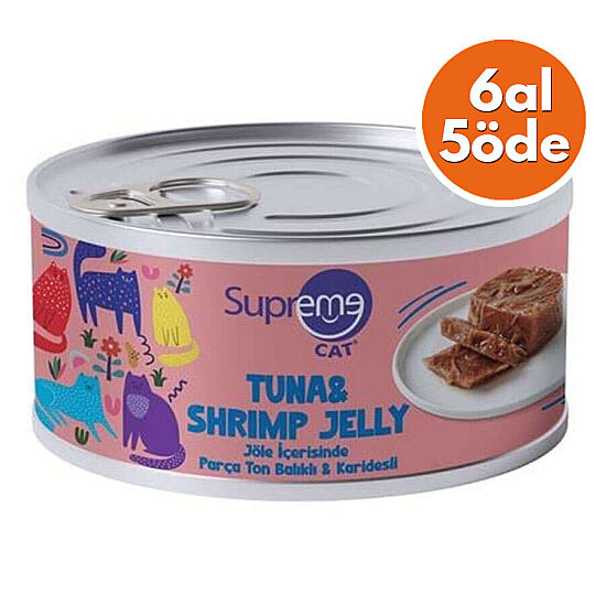 Supreme Ton Balıklı ve Karidesli Parça Etli Kedi Yaş Maması 85 Gr - 6 Al 5 Öde - 1