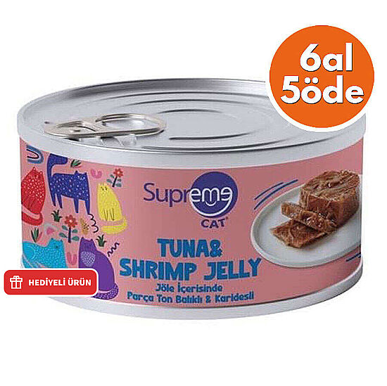 Supreme Ton Balıklı ve Karidesli Parça Etli Kedi Yaş Maması 85 Gr - 6 Al 5 Öde - 1