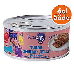 Supreme Ton Balıklı ve Karidesli Parça Etli Kedi Yaş Maması 85 Gr - 6 Al 5 Öde - Supreme