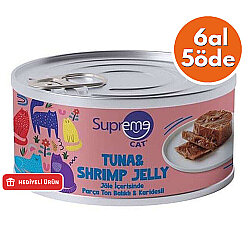 Supreme Ton Balıklı ve Karidesli Parça Etli Kedi Yaş Maması 85 Gr - 6 Al 5 Öde - Supreme
