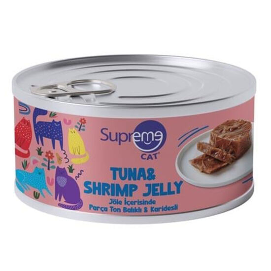Supreme Ton Balıklı ve Karidesli Parça Etli Kedi Yaş Maması 85 Gr - 1