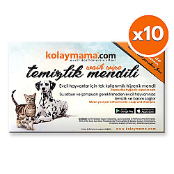 Tek Kullanımlık Evcil Hayvan Temizlik Mendili - 10 Adet - KolayMama