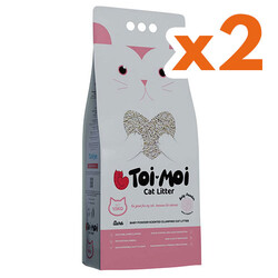 Toi Moi - Toi Moi Aura Cream Bebek Pudrası Sodyum Bentonit Kedi Kumu 10 Lt x 2 Adet