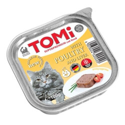 Tomi - Tomi Ciğerli ve Kümes Hayvanlı Pate Kedi Yaş Maması 100 Gr