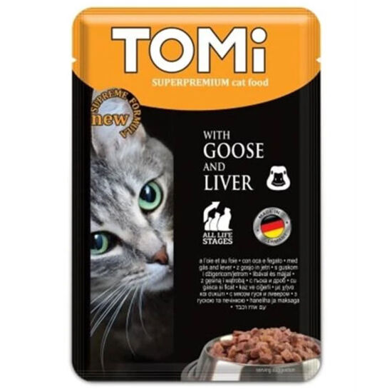 Tomi Pouch Kaz ve Ciğerli Kedi Yaş Maması 100 Gr - 1
