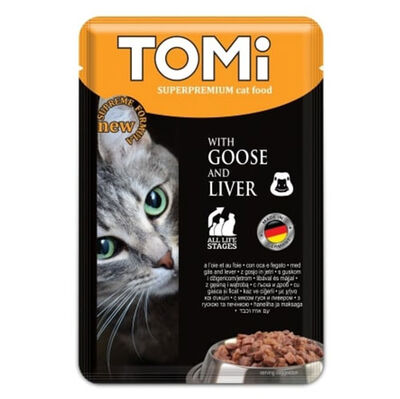 Tomi Pouch Kaz ve Ciğerli Kedi Yaş Maması 100 Gr