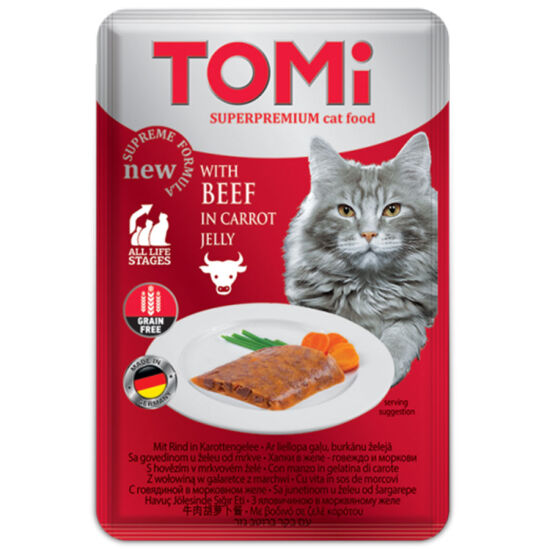 Tomi Pouch Pate Dana Eti ve Havuç Tahılsız Kedi Yaş Maması 100 Gr - 1