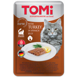 Tomi Pouch Pate Hindi ve Ispanaklı Tahılsız Kedi Yaş Maması 100 Gr - Tomi