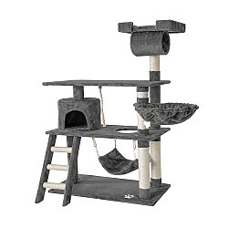 Tommy Çok Katlı Lüks Kedi Evli Tırmalama 75x40x141 - Gri - Tommy