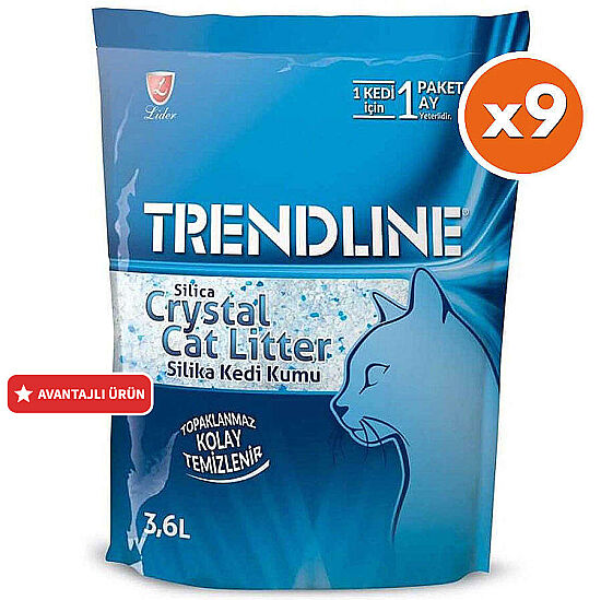 Trendline Tozsuz Silika Kedi Kumu 3.6 Lt - (9 Adet) - 1