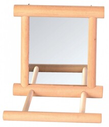 Trixie Ahşap Zilli Tünekli Kuş Aynası 9 x 9 Cm - Trixie