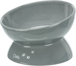 Trixie Büyük Kedi Seramik Mama ve Su Kabı, 0.35 lt / 17 cm, Gri - Trixie