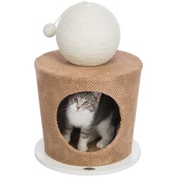 Trixie Kedi Evi ve Tırmalama Topu, 36x50cm, Boz Kahverengi - Trixie