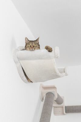 Trixie Kedi Hamak, Duvara Montaj, 54x28x33cm, Beyaz/Gri