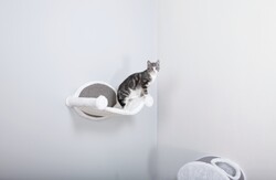 Trixie Kedi Hamak, Duvara Montaj, 54x28x33cm, Beyaz/Gri - Thumbnail