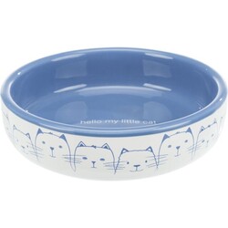 Trixie - Trixie Kedi Mama ve Su Kabı, Seramik, 0,3lt / 15cm, Açık Mavi/Beyaz