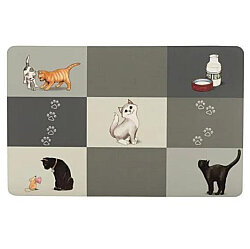 Trixie Kedi Mama ve Su Kabı Servisi, 44x28 cm Gri - Trixie