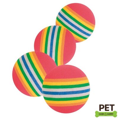 Trixie Kedi Oyuncağı Gökkuşağı Renkli Top 4 cm / 4 Adet