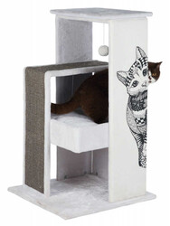 Trixie Kedi Tırmalama Oyun Evi 101 cm Beyaz / Gri - Trixie